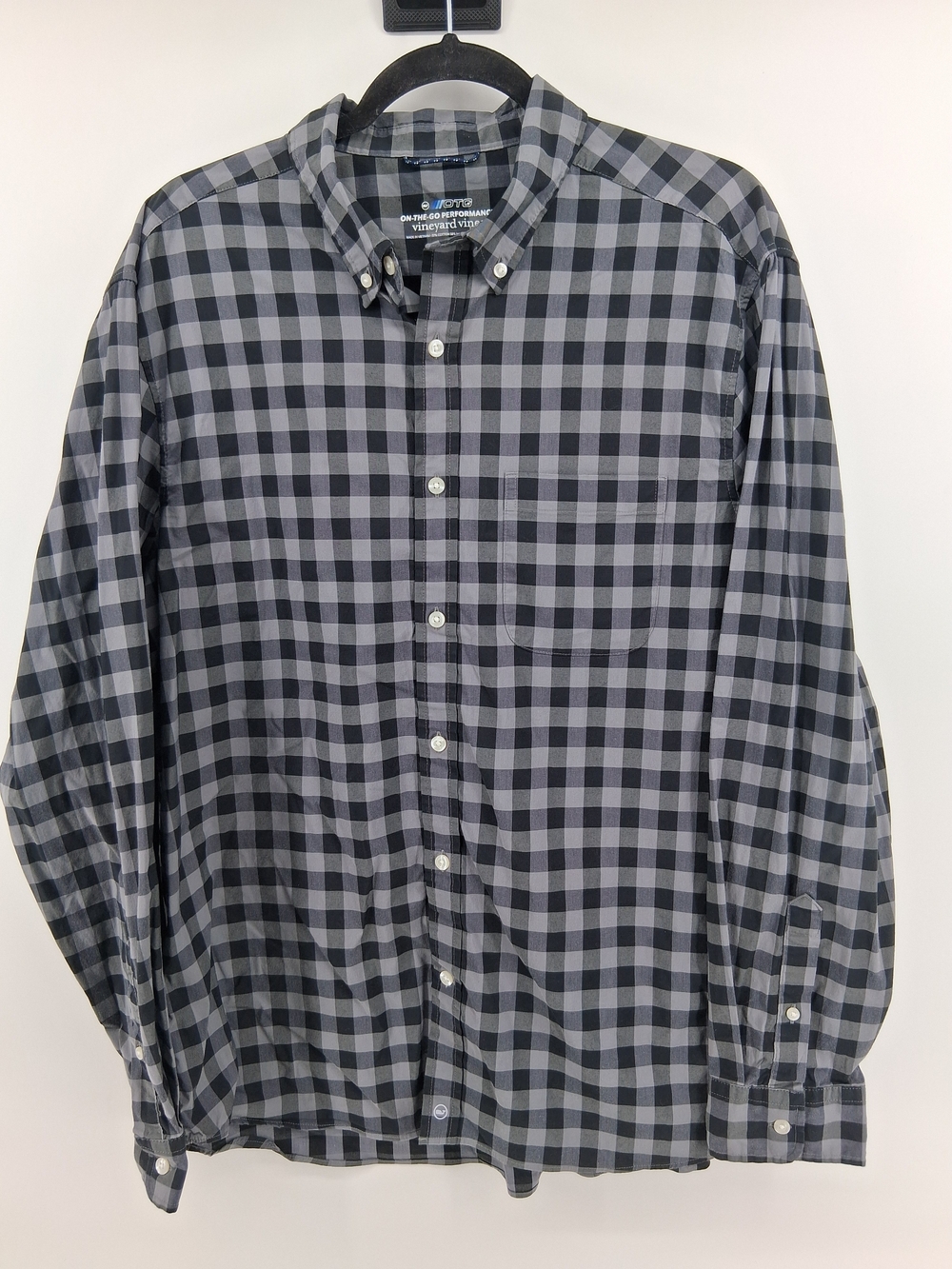 Vineyard Vines Blue and Gray Check Button-Down Shirt